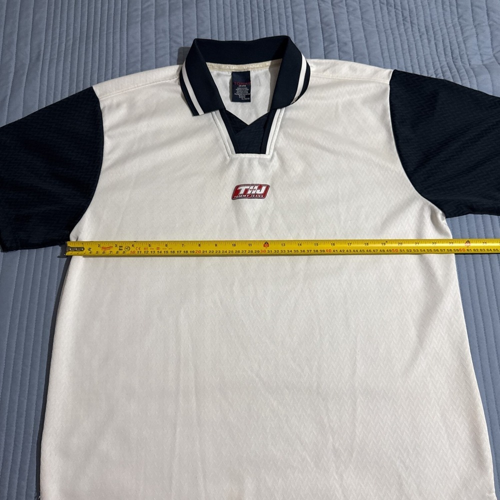 Vintage Tommy Hilfiger Jeans Polo Shirt Mens Size XL Y2K 90s Logo White - Picture 13 of 15